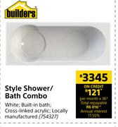 Builders Style Shower/Bath Combo