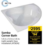 Betta Samba Corner Bath-1.4m x 1.4m x 1.4m