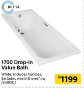 Betta 1700 Drop In Value Bath