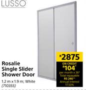 Lusso Rosalie Single Slider Shower Door White-1.2m x 1.9m