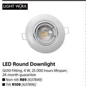 Light Worx LED Round Downlight (Non Tilt)