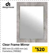 Design House Clear Frame Mirror-800mm (l) x 600mm (W)
