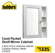 Builders Coral Pocket Shelf Mirror Cabinet