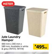 Keter Jute Laundry Hamper-440mm x 340mm x 580mm Each