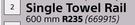 Builders Style Chrome Bathroom Accessories Single Towel Rail 600mm