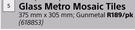 Builders Raine Chrome Bathroom Accessories Glass Metro Mosaic Tiles-375mm x 305mm Per Pack