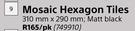 Lusso Ciana Black Bathroom Accessories Mosaic Hexagon Tiles (Matt Black)-310mm x 290mm Per Pack