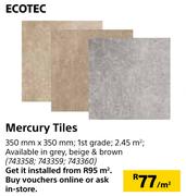 Ecotec Mercury Tiles-350mm x 350mm Per Sqm