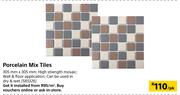Porcelain Mix Tiles-305mm x 305mm Per Pack