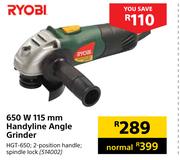 Ryobi 650W 115mm Handyline Angle Grinder