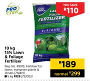Pro Tek 10Kg 15% Lawn & Foliage Fertiliser