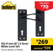 2 Lever Milan Lock Set - Matt Black (152mm) No rating value average rating value is 0.0 of 5