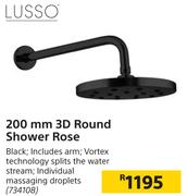 Lusso 200 mm 3D Round Shower Rose 734108