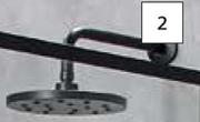 Lusso Round Shower Rose 200 mm (Black) 734108
