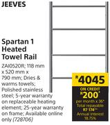Jeeves Spartan 1 Heated Towel Rail ZAI0520R