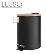 Lusso 3Ltr Waste Bin (Black & Bamboo)