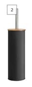 Lusso Toilet Brush Holder (Black & Bamboo)