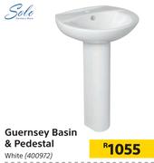 Solo Guernsey Basin & Pedestal (White)
