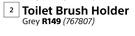 Lusso Toilet Brush Holder Grey
