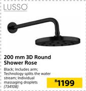 Lusso 200mm 3D Round Shower Rose