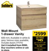 Builders Wall Mount 1 Drawer Vanity