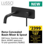 Lusso Reno Concealed Basin Mixer & Spout