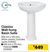 Betta Classico Wall Hung Basin Suite