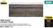 Builders Wall Mount 2 Drawer Vanity 