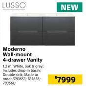Lusso Moderno Wall Mount 4 Drawer Vanity