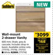 Builders Wall Mount 2 Drawer Vanity