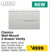 Lusso Classico Wall Mount 2 Drawer Vanity