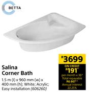 Betta Salina Corner Bath