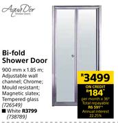 Aquador Bi-Fold White Shower Door