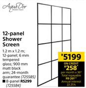 Aquador 12-Panel Shower Screen