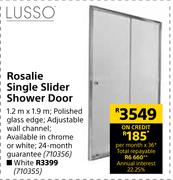 Lusso Rosalie Single Slider White Shower Door