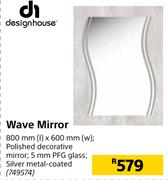 Designhouse Wave Mirror 800mm (l) x 600mm (w)
