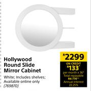 Hollywood Round Slide Mirror Cabinet (White)