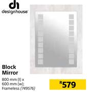 Designhouse Block Frameless Mirror 800mm (l) x 600mm (w) 