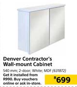 Denver Contractor's Wall Mount White Cabinet
