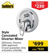 Builders Style Concealed Diverter Mixer