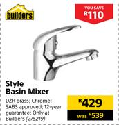 Builders Style Basin Mixer