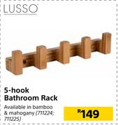 Lusso 5 Hook Bathroom Rack