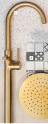 Lusso Reno Freestanding Brushed Brass Bath Mixer & Hand Shower 