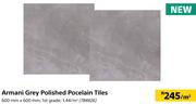 Armani Grey Polished Porcelain Tiles-Per Sqm