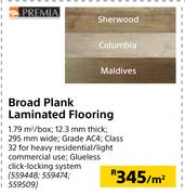 Premia Broad Plank Laminated Flooring-Per Sqm