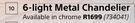 6-Light Metal Chandelier (Chrome) 734041