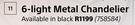 6-Light Metal Chandelier (Black) 758584