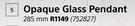 Opaque Glass Pendant (285mm) 752827