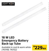 Light Worx 18W LED Emergency Battery Back Up Tube-Each