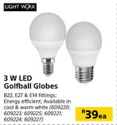 Lightworx 3W LED Golfball Globes-Each